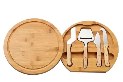 Guitar-Shaped Wooden Cheese Board with Tools