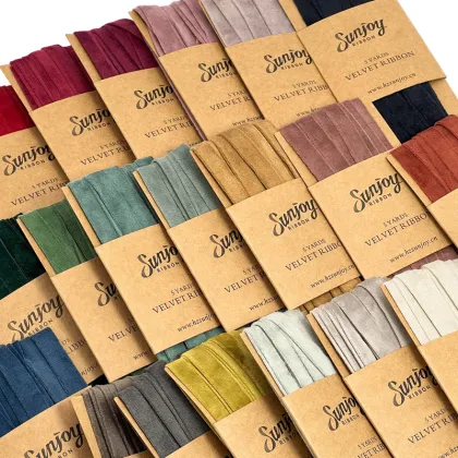 Nylon Eco-Friendly Silk Velvet Ribbon with Custom Printing and Logo