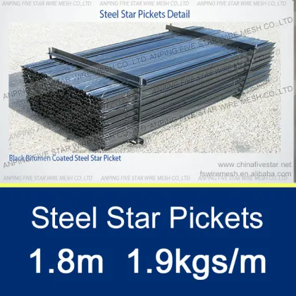 1.8m 2.04kg/m galvanized steel star pickets