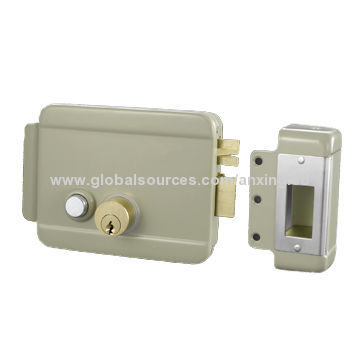 Fixed Cylinder Electric Gate Lock with Push Button, Brass Cylinder, Used with Access Control