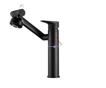 720 Degree Basin Tap for Kitchen - Deck Mounted Faucet with Lucky Cat Design