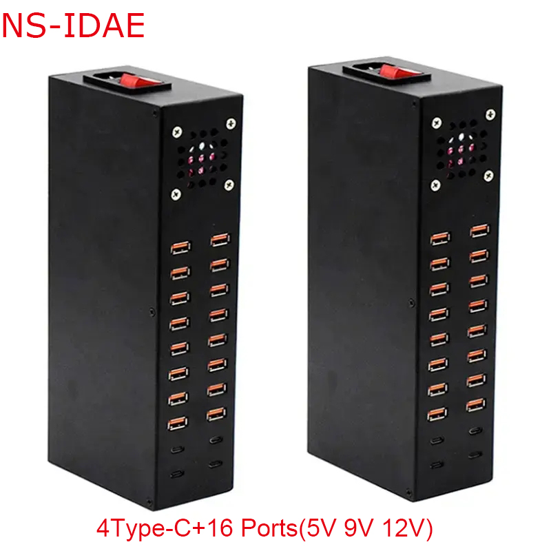 16 Ports Ladegerät 400W mit 4 Typ-C