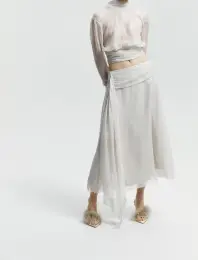 A Pleated Sheer Skirt Set