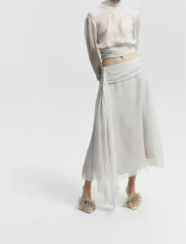 A Pleated Sheer Skirt Set