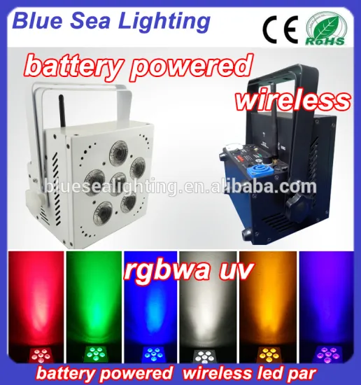 Wedding 6*18w rgbwa uv 6in1 IR WIFI wireless battery powered led par
