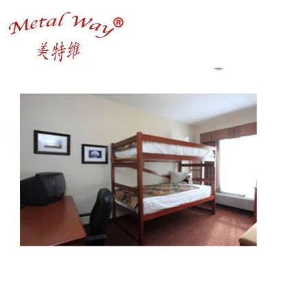 Custom Color Full Hostel Bunk Beds Wood Bunk Bed for Adults
