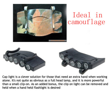 5 LEDs Clip Visor Light
