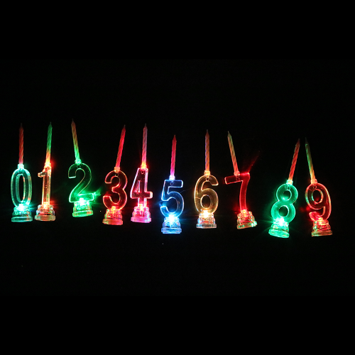 Hot Sale Colorful Electric Number Candle