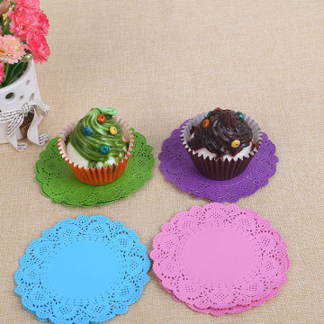 Laser cut cup cake wrapper paper doilies 4.5" round paper doily