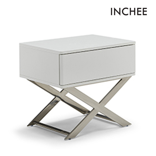 White E1 Grade Mdf Bedside Table E1 Grade Mdf Mini White Bedside Table Supplier