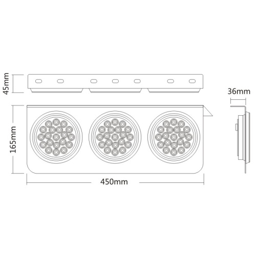 Feu arrière de remorque étanche IP67 24V 60 LED