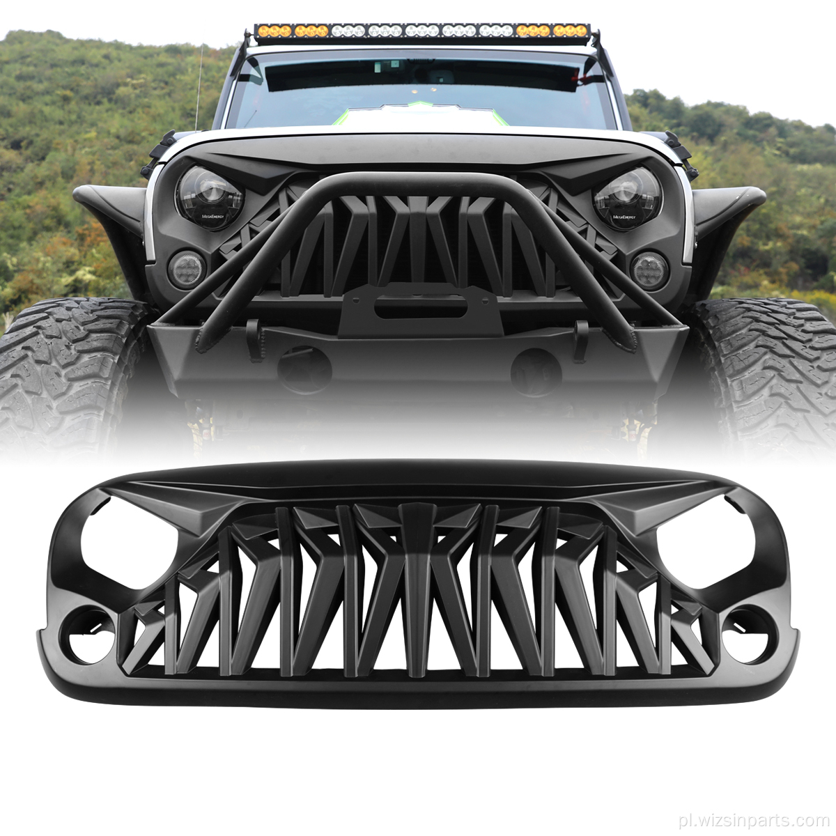 Shark Grille dla Jeep Wrangler JK JKU 2007-2018