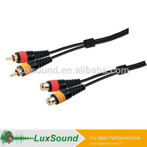 AV cable, 2RCA male to 2RCA female A/V cable molded RCA