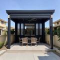 Outdoor Bioclimatic Aluminum Pergola White Louvre Gazebo