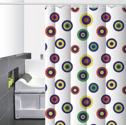 Waterproof Bathroom printed Shower Curtain O Rings