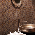 Gạch mosaic thủy tinh màu nâu cho quầy lễ tân khách sạn