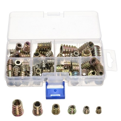 Flanged Hex Drive Double Thread Wood Insert Nut