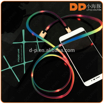 novelty gift high quality type C usb cable led charger and data transfer cable for cell phone custom logo