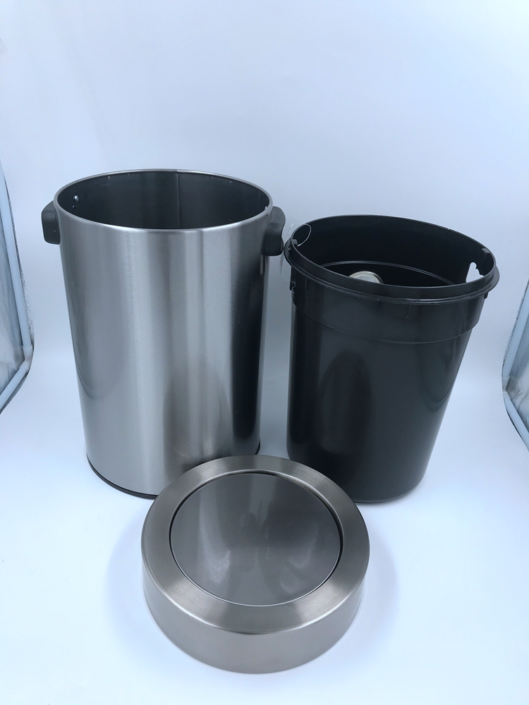 Stainless Steel Trash Can with Swing Lip