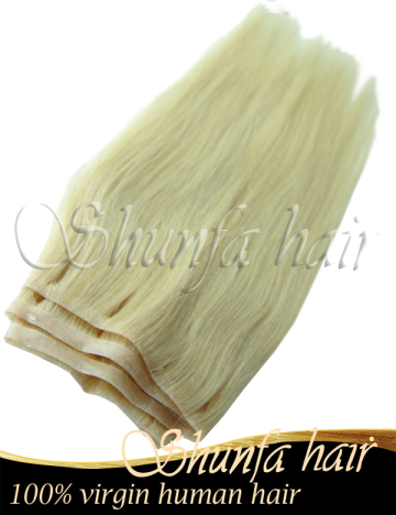 PU weft,blonde hair extension,skin weft hair extension