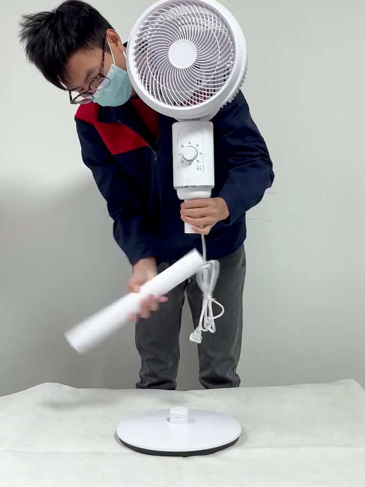 HONETIAN AC 3 speeds 90 degrees auto oscillation knob control 8 inches circulator white colour indoor plastics stand fan