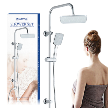 Stainless Steel 201 Wall Mounted Chrome Plating Rain Shower Column Kit