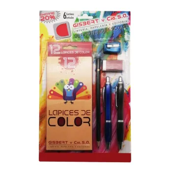 Custom OEM Promotional Children's Ballpoint Pen and Color Pencil Sets with Erasers - Cheap School Supplies & Stationery Gifts
