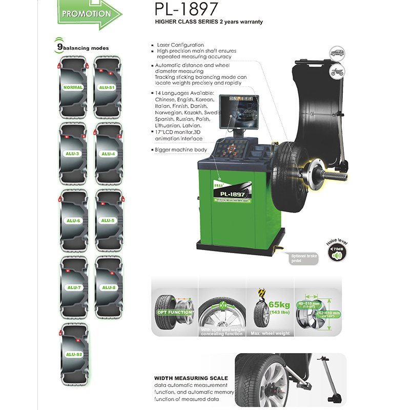 Puli Pl-1897 Automatic Wheel Balancer - Smart Tire Balancing Machine ...