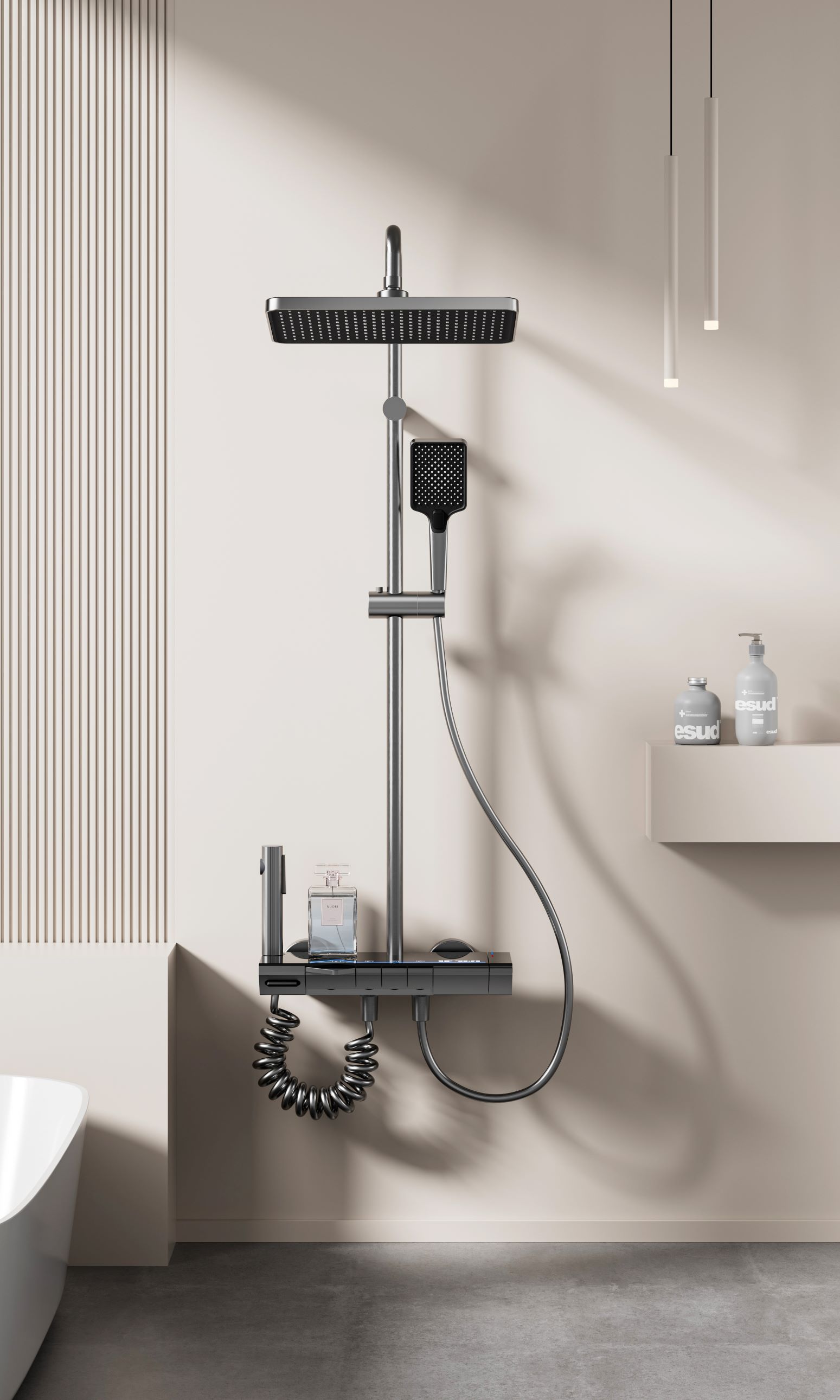 Luxury Bathroom Shower Set with Intelligent Digital Display