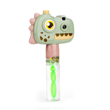 Green dinosaur projection camera bubble stick