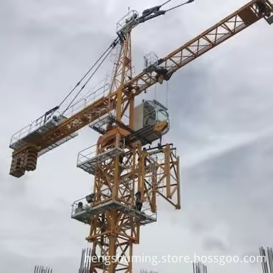 China's 8T Flat Top Tower Crane Qtz125 (6015) - 50m Height and 8 Ton Capacity: Gearbox Engine Motor Pump Construction Equipment