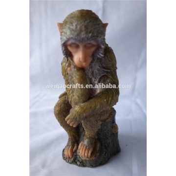 home decor custom polyresin animal statue resin mondey figure