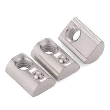 4040 Series Aluminum Profile T-Nuts and Slides: M4, M5, M6, M8 Steel Spring Loaded Ball Slide T-Slot Nuts for Assembly