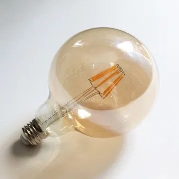 G125 6W 360 Degree Globe Shape Glass Amber LED Filament Bulb