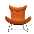 Nordic Mid Century Style Leather Relax Armchair Recliner Chair