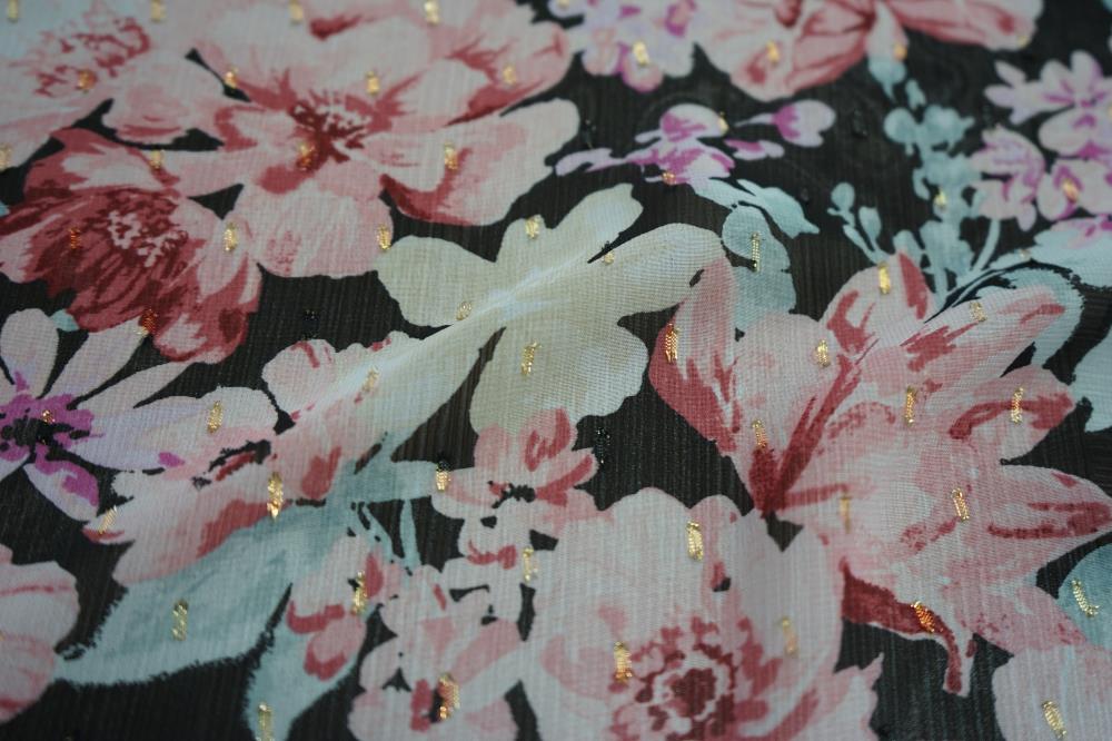 Chiffon GGT Lurex Jacquard Fabirc