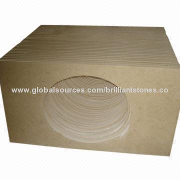 Egyptian Beige Marble Vanity Countertop for Bathroom, Polished, 1 Under-mounted Sink Hole