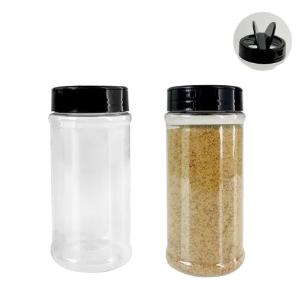 Clear PET Plastic Spice Jar - 10/12oz Pepper Sauce Shaker Bottle