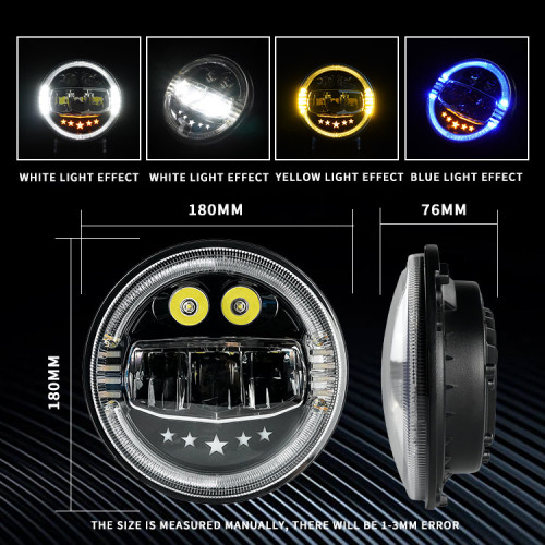 Round 7 Inch H4 Led Motorcycle Headlight