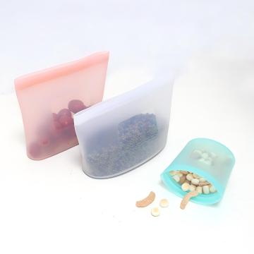 Custom Portable Food Grade Keep Fresh Container Pouch Travel Vacuum Storage Bags Set Reusable Silicone Food Bag For Packing Food