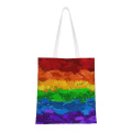 Қайта пайдалануға болатын мақтаныш күні Rainbow Blang Blag Canvas Tote пакеті