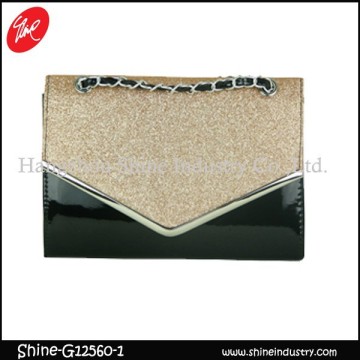 promotional shinning glitter bag/pu clutch bag/ladies handbag
