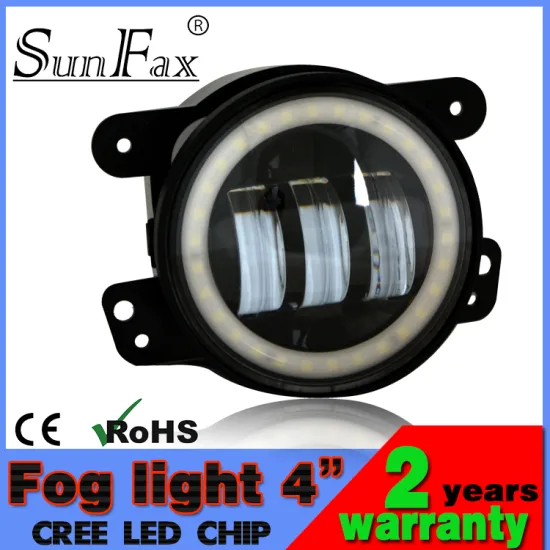 Factory price! 4inch 30w led fog light led headlight, round halo ring led headlight for jeep wrangler