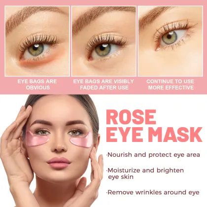 Ouhoe Pink Rose Eye Mask for Fine Lines, Dark Circles, and Firming Skin