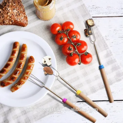 Marshmallow Roasting Sticks Telescopic BBQ Fork for Sausages, Campfire