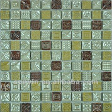 mix color glazed hand made ceramic art mosaic tile for exterior wall