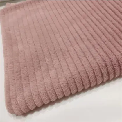 Bunny Fur Horizontal Strip Shearing Groove Faux