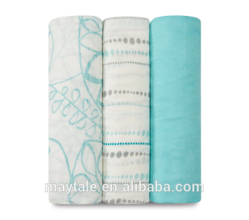 Premium bamboo muslin swaddle blanket 47"x47"