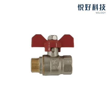 Valvola del gas in ottone con superficie liscia cromata