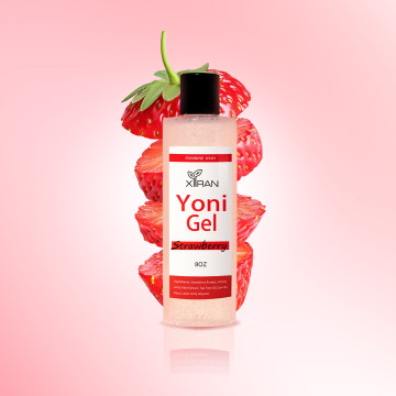 100% Natural Feminine Yoni Wash Gel with Strawberry Scent: pH Balanced & Odor Eliminating Intimate Vaginal Wash